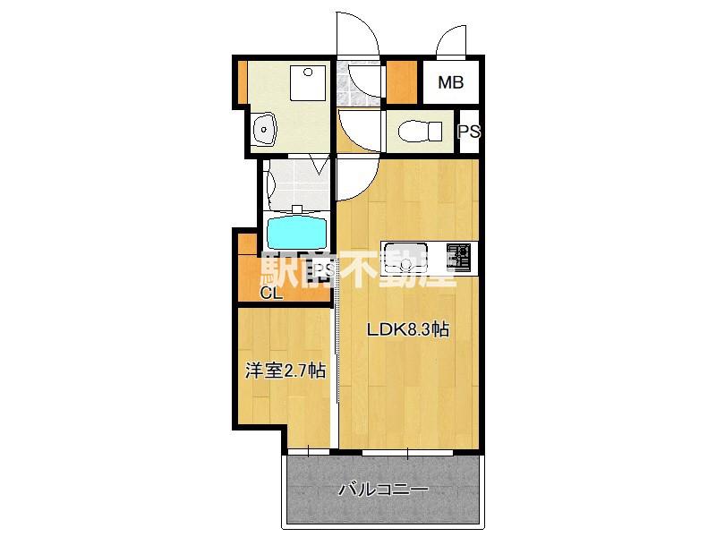 RESIDENCE花畑(1LDK/8階)の間取り写真