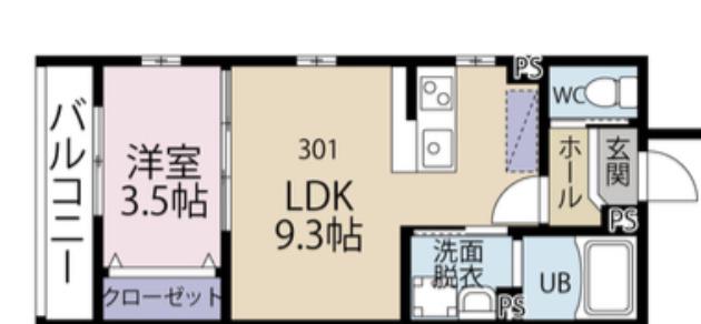 GRAN(1LDK/3階)の間取り写真