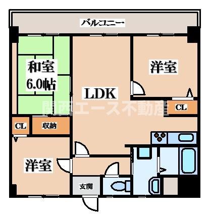 サン・ヴェール春日(3LDK/6階)の間取り写真