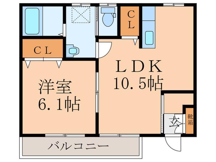 カーサデラージオ(1LDK/1階)の間取り写真