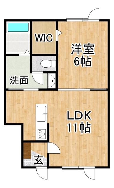 LIFE・V(1LDK/2階)の間取り写真