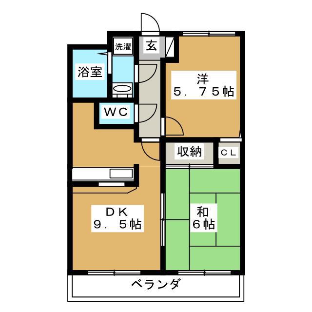 スーペリア稔台(2LDK/2階)の間取り写真