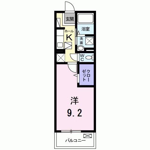 ヴァンベール(1K/1階)の間取り写真