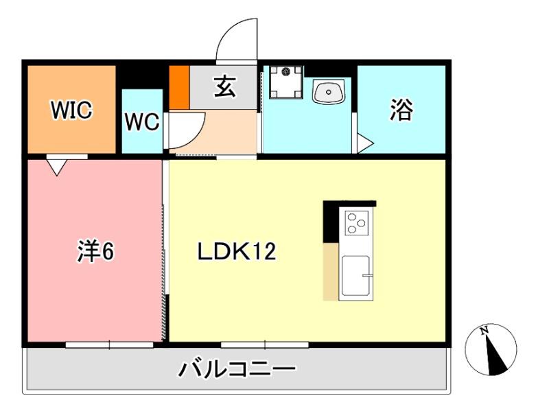 ブルーミア(1LDK/1階)の間取り写真