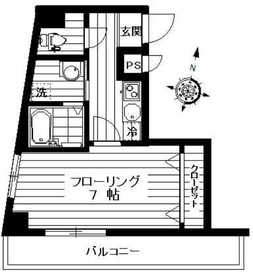 リバーヴィレッジ若林(1K/5階)の間取り写真