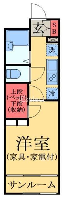 LPリビングメイト学園前(1K/2階)の間取り写真