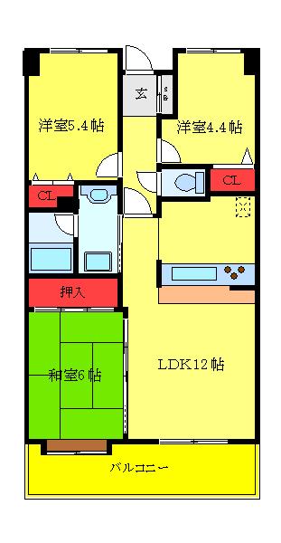 ライオンズシティ赤羽(3LDK/11階)の間取り写真