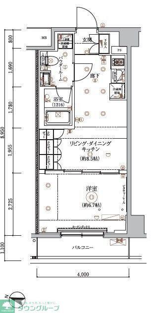 ARCOBALENO HASUNEII(1LDK/7階)の間取り写真
