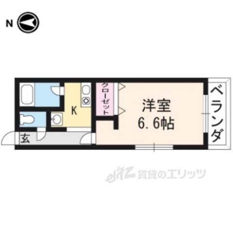 ルミエール上野(1K/2階)の間取り写真
