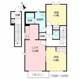 プレミールGさくら館(2LDK/2階)の間取り写真