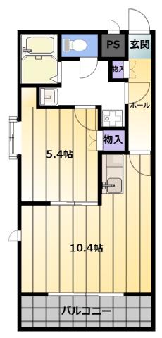 MYフラワーマンション(1LDK/1階)の間取り写真