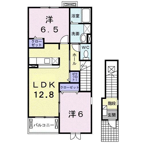 カメリアC(2LDK/2階)の間取り写真