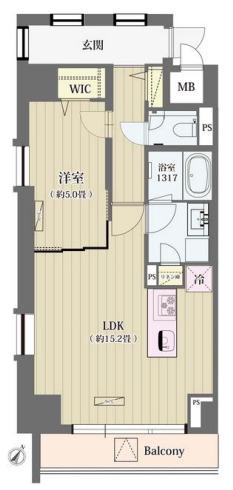 シュトラーレ神山町(1LDK/2階)の間取り写真