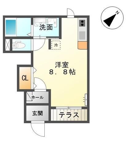 パストラル(1K/1階)の間取り写真