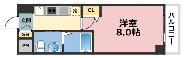 Mプラザ緑橋(1K/7階)の間取り写真