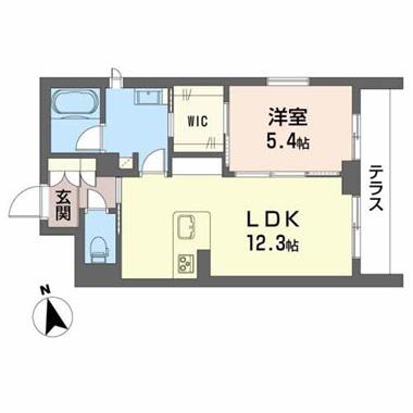 ザ ファースト レジデンス(1LDK/1階)の間取り写真
