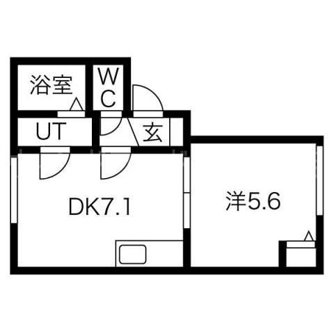 ブリリアント・モア(1DK/3階)の間取り写真