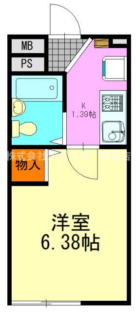 東亜ハーモニー蘇我(1K/3階)の間取り写真