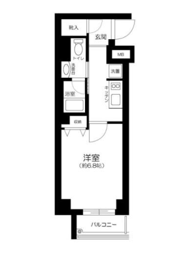 SINーCITY 町屋(1K/6階)の間取り写真