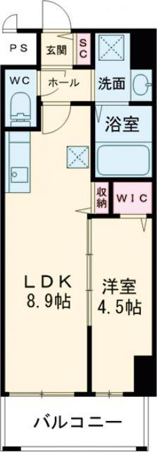 EST 若葉町(1LDK/2階)の間取り写真
