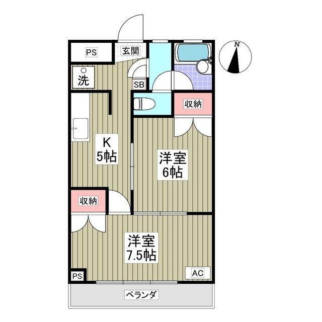 オリエンテ大和田(2DK/4階)の間取り写真