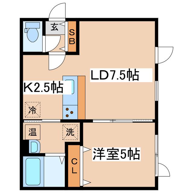 グレイス・ペルシュロン(1LDK/2階)の間取り写真