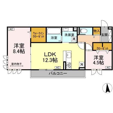 シャイニングDAYS(2LDK/2階)の間取り写真
