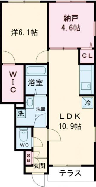エスポアールドミール(2LDK/1階)の間取り写真