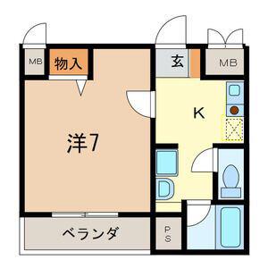 パレマロンII(1K/3階)の間取り写真