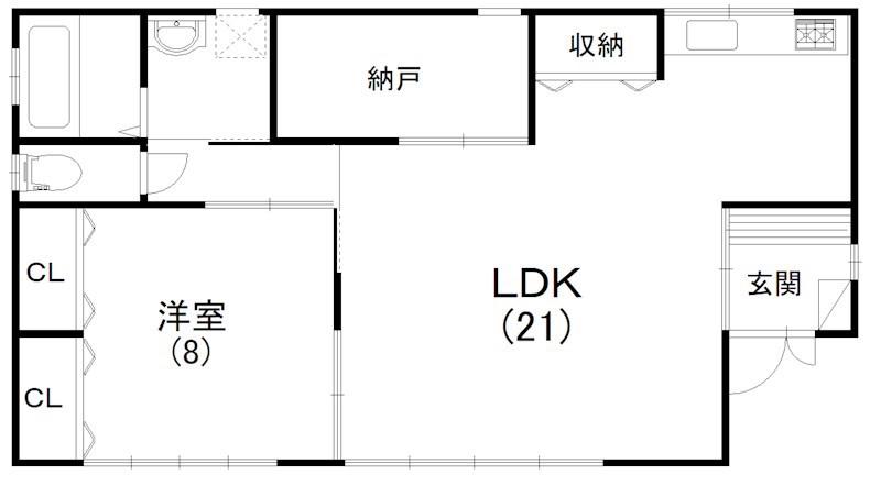 ミニハイツこばやし(1SLDK/1階)の間取り写真