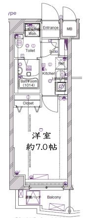 メイクスデザイン桜新町(ワンルーム/4階)の間取り写真