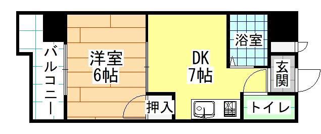 ヴィレッジ皆好園(1DK/3階)の間取り写真