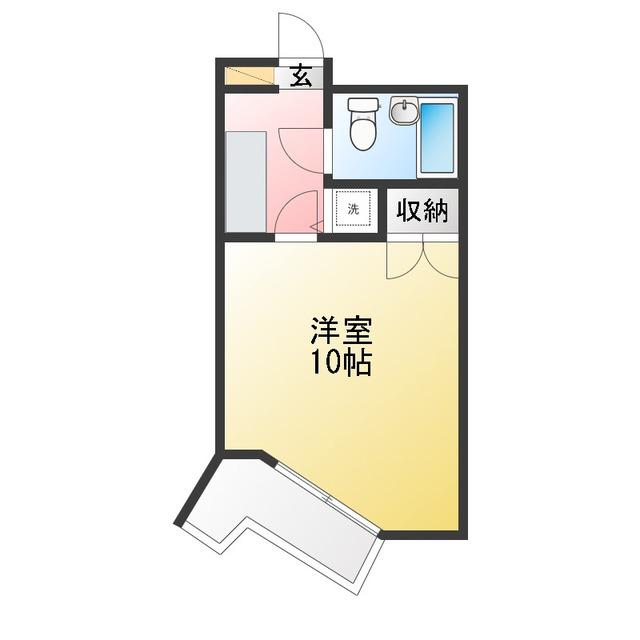 アップルハイツ六番館(1K/2階)の間取り写真