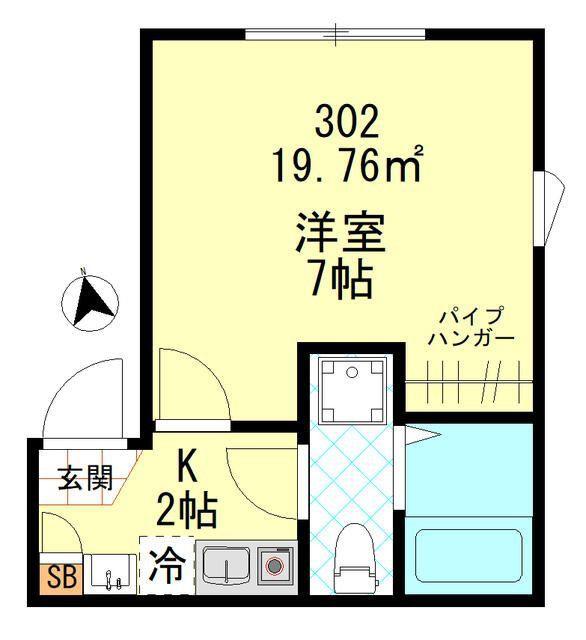 エースコート鶴見(1K/3階)の間取り写真