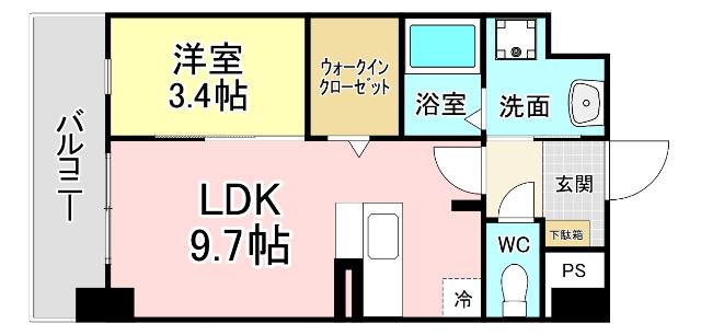 サンフォート小倉(1LDK/3階)の間取り写真