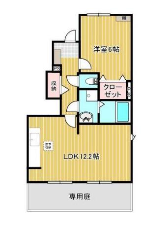 アクア勅使I(1LDK/1階)の間取り写真