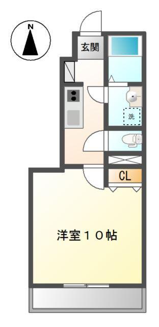 CASA DEL AQUILA(1K/1階)の間取り写真
