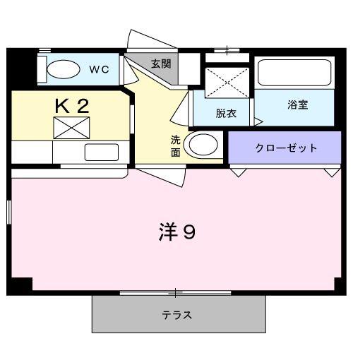 ラ・フォーレ1(1K/1階)の間取り写真