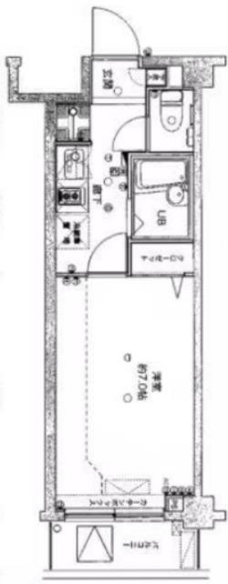 ヴェローナ池袋本町ルッソ(1K/1階)の間取り写真