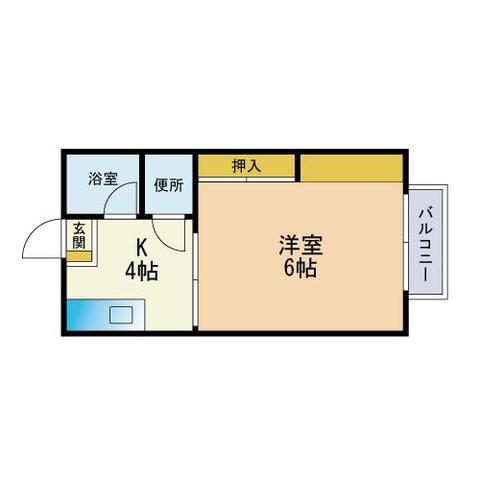 サンシティハイツ(1K/2階)の間取り写真