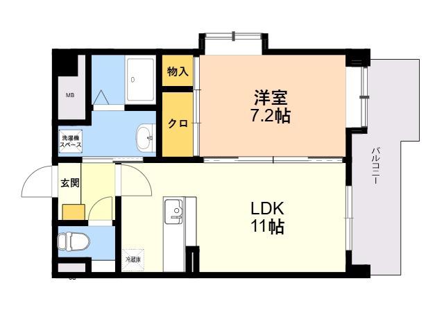 ヴォナローテ志免の杜(1LDK/5階)の間取り写真