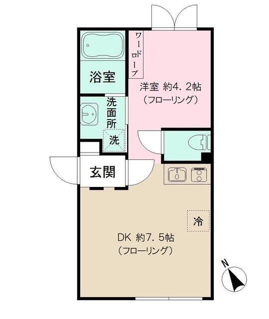 LAPIS中野坂上II(1DK/4階)の間取り写真