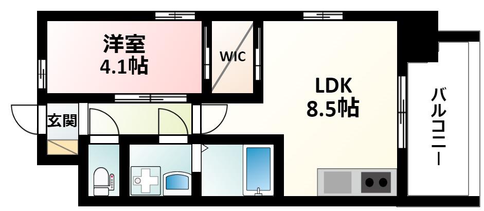 レジディア新大阪(1LDK/5階)の間取り写真