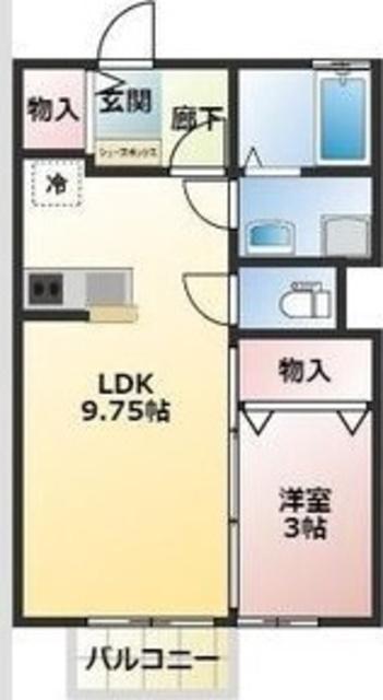 サンコート静浦A棟(1LDK/2階)の間取り写真