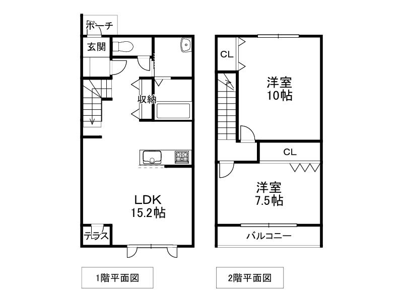 ＪＲ根室本線 帯広駅 徒歩19分 2階建 築6年(2LDK/1階)の間取り写真