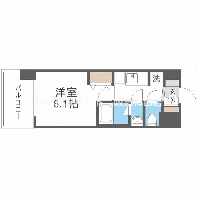プレサンス神崎川ファインブレス(1K/3階)の間取り写真
