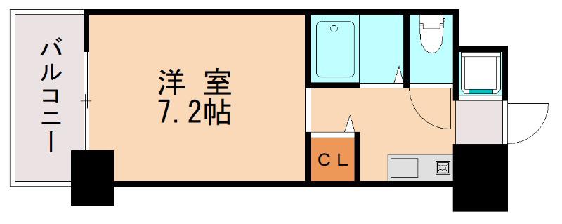 ダイナコートテソロ博多(1K/11階)の間取り写真