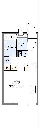 レオパレスエルミタージュ(1K/2階)の間取り写真