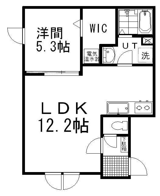 PROMENADE(1LDK/2階)の間取り写真