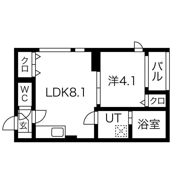 CREST(1LDK/2階)の間取り写真